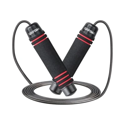 Obrázek GRIFEMA Švihadlo Speed Rope nastavitelné s protiskluzovými pěnovými rukojeťmi, nastavitelná délka, protiskluzové, švihadlo pro dospělé fitness a vytrvalost skákání přes
