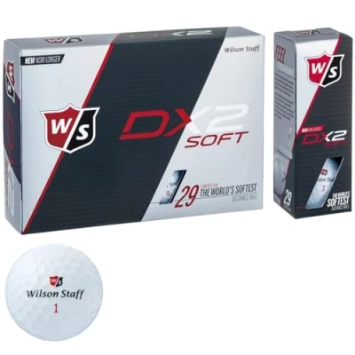 Obrázek Wilson Staff pánské golfové míčky, balení 12 ks, pro začátečníky, komprese 29, Dx2 SOFT, bílé, WGWP40400