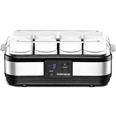 Obrázek Výrobce jogurtů ROMMELSBACHER JG 40 pro jogurt až do 1200 g, LCD displej, 18 hodinový časovač, automatické vypnutí, elektronická regulace teploty, 8 150 ml servírovacích sklenic, wattů