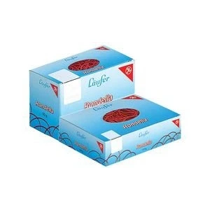 Obrázek Läufer 51045 Rondella gumové pásky 100 x 5 mm, průměr 65 mm široké kroužky, 50 g krabička, červené