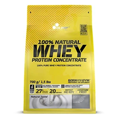 Obrázek Olimp 100% Natural Whey Protein Concentrate čistý proteinový prášek, podpora při budování svalů, nízký obsah tuku a cukru, 700 g