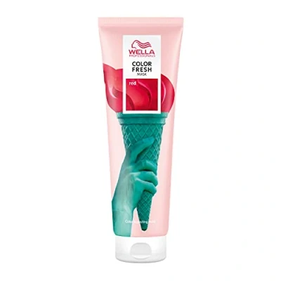 Obrázek Wella Professionals Color Fresh Mask Red vlasová kúra pro viditelnou transformaci barvy vlasů pečující tónování avokádovým olejem zesvětlené a světlé vlasy 150 ml