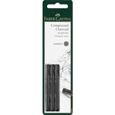 Obrázek Faber Castell 129996 Reisskohle PITT Extra Soft, sada 3 ks