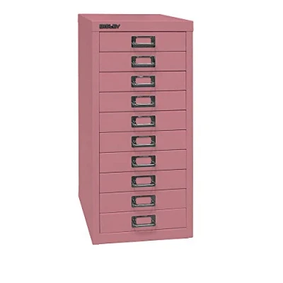 Obrázek BISLEY MultiDrawer, řada 29, DIN A4, 10 zásuvek, kov, 601 růžová, 38 x 27,9 59 cm