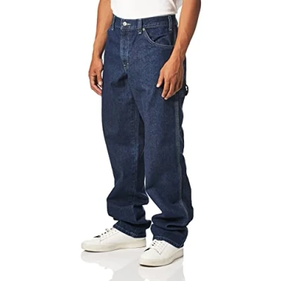 Obrázek Dickies, Pánské, džínové džíny, ležérní střih, Proplachovaná indigově modrá