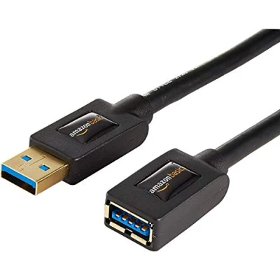 Obrázek Amazon Basics typ A USB 2. 0 3. prodlužovací kabel (A konektor na zdířku) 1. 8 m, 2 kusy, černý