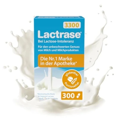 Obrázek pro natura Lactrase 3300 300 kapslí laktázy při nesnášenlivosti laktózy, bezstarostný požitek z mléka a mléčných výrobků