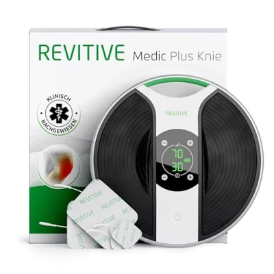 Obrázek Revitive Stimulátor prokrvení kolen Medic Plus Bojuje proti bolestem a nohou, otoky mezi nohou stehny bez léků, černá, bílá, zelená