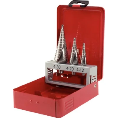 Obrázek KS Tools 330.2403 HSS Stupňovitý vrták sada, ocelový plech Kazeta 3dílná