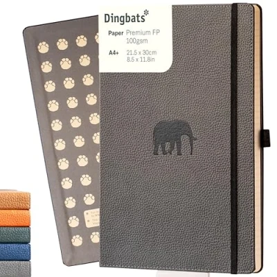 Obrázek Dingbats* Tierwelt zápisník A4 čtverečkovaný Hardcover PU kožený deník do práce, cestování taška, elastický uzávěr, držák na tužky, záložka