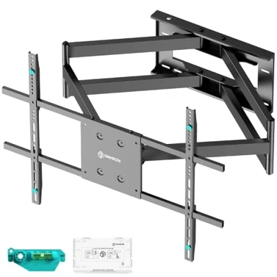 Obrázek ONKRON TV Wandhalterung Langer Arm für 42 110 Zoll bis zu 100 kg, schwenkbar neigbar &amp; drehbar max 800x600 VESA Fernseher Schwenkarm Halterung Wand Schwarz M8L
