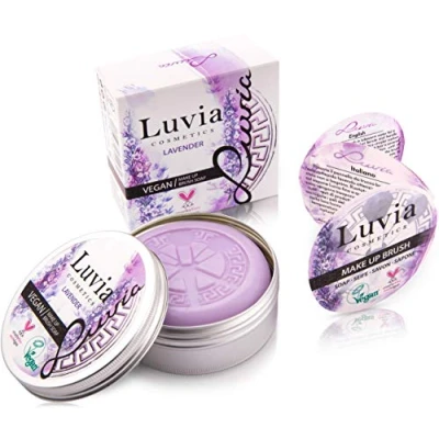 Obrázek Luvia čistič štětců Kosmetika Brush Soap Lila k čištění kosmetických Beauty Blender mýdlo 100 g XXL štětec na make up