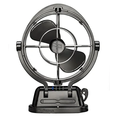 Obrázek SEEKR Sirocco II, 7010CABBX, 3 Geschwindigkeit, 360 Grad Luftstrom, Direktdraht Kardanventilator, 125/185 CFM, 12/24V, schwarz, 17,8 cm Klinge