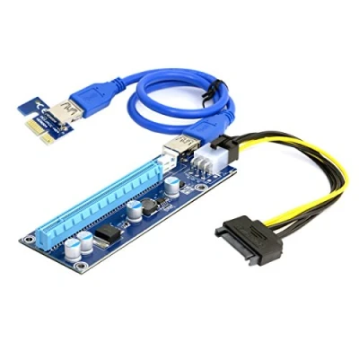 Obrázek Chenyang PCI Express X1 auf X16 GPU Riser Card Adapter mit USB 3.0 ＆ SATA Netzkabel