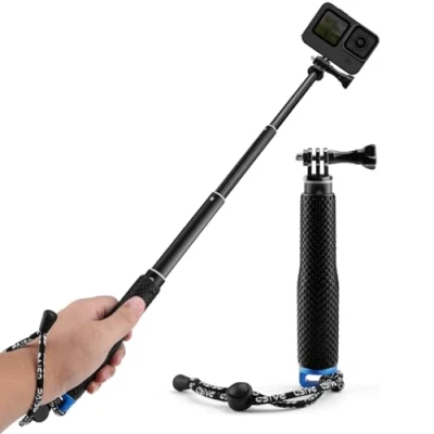 Obrázek GlasFlength Selfie Stick für GoPro, 49CM Teleskop GoPro Hero 12 11 10 9 8 Schwarz Teleskopstange IDJI Osmo Action AKASO SJCAM und Andere Kameras (Aluminiumlegierung)