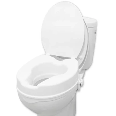 Obrázek PEPE zvýšení toaletního sedátka 10 cm s víkem, WC sedátko pro seniory, zvýšené cm, nástavec dospělé, sedátka, bílá barva