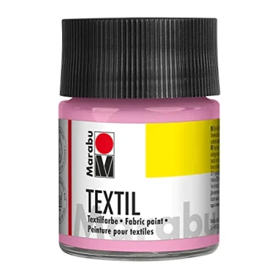 Obrázek Marabu 17160005236 Textilní barva na textil pro světlé látky, světle růžová 50 ml, vodní bázi, odolná při praní do 60 C, fixace žehlením nebo pecí