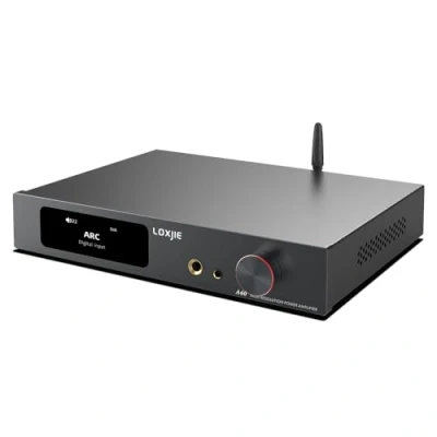 Obrázek LOXJIE A40 Audio koncový a sluchátkový zesilovač All in One přístroj, MA5332MS Chip NJW194, Vstup vinylového fonografu, EQ režim, 5 filtrů k dispozici, basový výstup, Bluetooth 5.1, s dálkovým