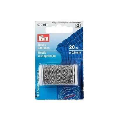 Obrázek Prym 970011 Elastické šicí nitě 0,5 mm, světle šedá, polyester, Ø 20
