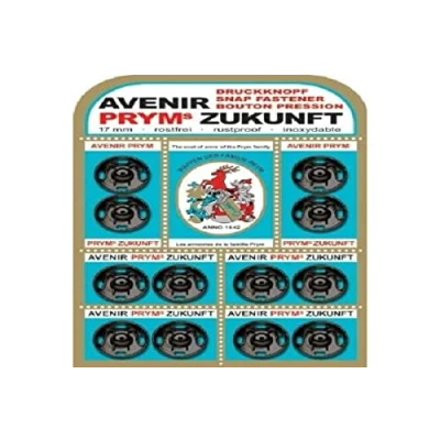 Obrázek Prym 341135 šicí patentky, mosaz, 17 mm, černé Sew On Snap Fasteners, 100%