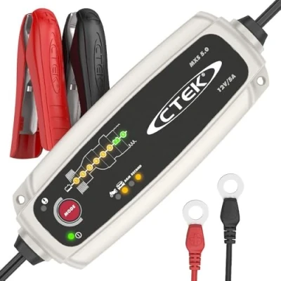Obrázek Plně automatická nabíječka Ctek Mxs 5.0 (optimální nabíjení, udržovací nabíjení a opravy automobilových motocyklových baterií) 12 V, 5 Amp. EU zástrčka