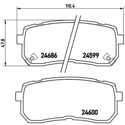 Obrázek Brembo P30035 zadní brzdové destičky, počet 4