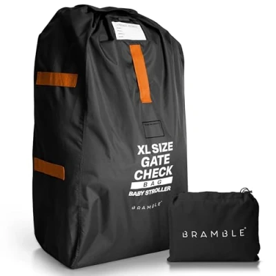 Obrázek Bramble XL Gate Check přepravní taška na kočárek a dětskou sedačku 600D polyester cestování letadlem &amp; skladování robustní vodotěsná velká 120 x 58 35 cm, černá, Dětské zavazadlo