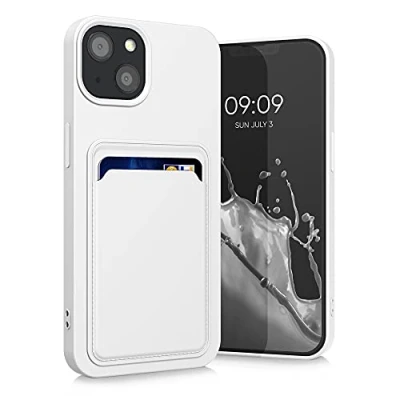Obrázek kwmobile Pouzdro na mobil kompatibilní s Apple iPhone 13 obal přihrádkou karty v bílé barvě