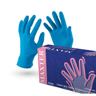 Obrázek VENSALUD Nitrilové rukavice na jedno použití bez pudru box se 100 rukavicemi. Barva: Modrá (M), BHRE999975, blue