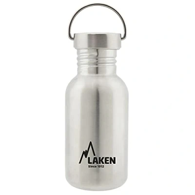 Obrázek Laken Láhev z ušlechtilé oceli Basic, široký otvor na pití se šroubovacím uzávěrem, bez BPA 0,5 l, stříbrná