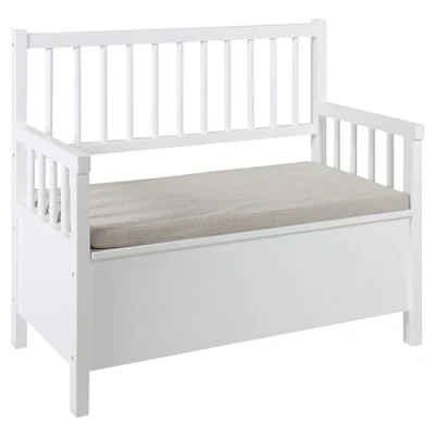 Obrázek AC Design Furniture Lavice Thomas s úložným prostorem, Š: 90 x H: 48 V: 85 cm, bílá, dřevo, 1 ks