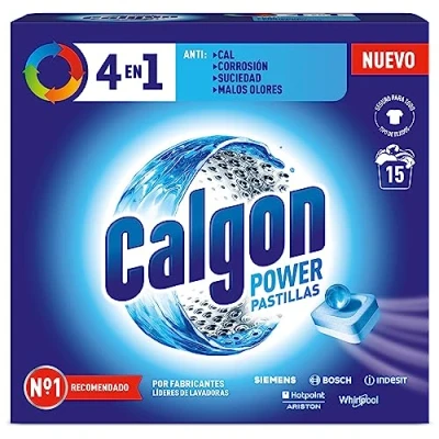 Obrázek Calgon 3 v 1 Power tablety změkčovač vody proti usazeninám vodního kamene a nečistotám pračce zabraňuje nepříjemným pachům x 15 tablet