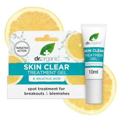 Obrázek Dr. Organic Skin Clear 5 in 1 Behandlungsgel, Minimiert Flecken &amp; Reduziert Rötungen, Salicylsäure, Fettige Haut, natürlich, vegan, tierversuchsfrei, paraben und SLS frei, biologisch, 10ml