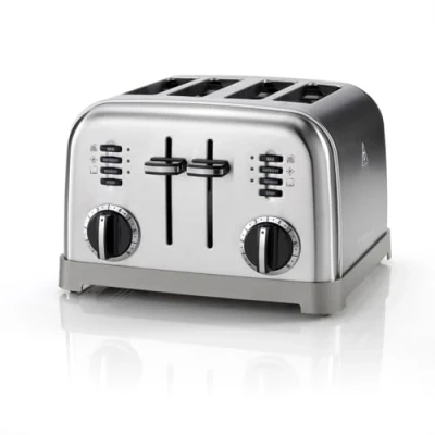 Obrázek Cuisinart Toustovač se 4 kotouči široké štěrbiny, ideální pro silný chléb a bagely 6 stupňů opečení plus odmrazování páka High Lift K dostání vhodná rychlovarná konvice