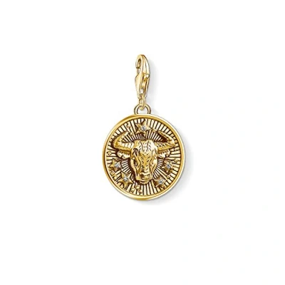 Obrázek Thomas Sabo Dámský elegantní přívěsek znamení zvěrokruhu Býk Charm Club 925 sterlingové stříbro 1653 414 39, Pozlacený 18karátovým žlutým zlatem, 925, Kubická zirkonie