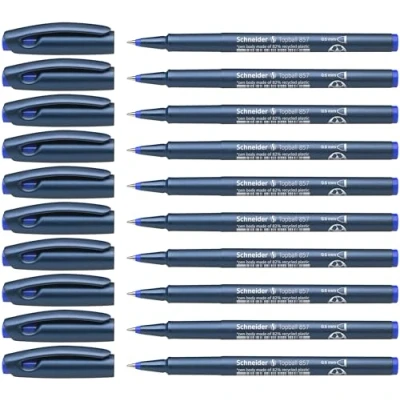 Obrázek Schneider 8573 Topball 857 kuličkové pero (stabilní kovová špička, 0,6 mm) balení po 10 kusech modré