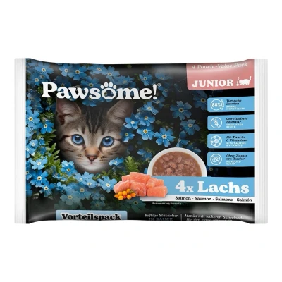 Obrázek Kapsička PAWSOME Cat Junior s lososem 4x85g (multipack)