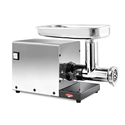 Obrázek Reber N.8 9508 N Elektrischer Fleischwolf, Edelstahl, 400 W, Schwarz/Grau