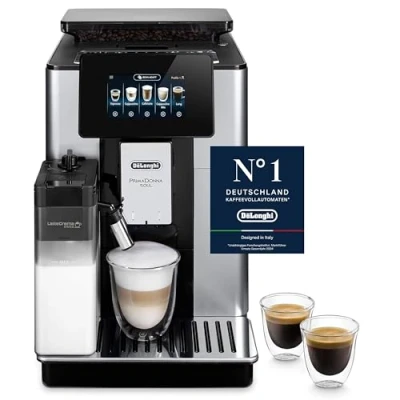 Obrázek De&#039;Longhi Plně automatický kávovar PrimaDonna Soul Perfetto ECAM 612.55.SB s mléčným systémem LatteCrema a technologií Bean Adapt, 18 receptů, barevným displejem, ovládání pomocí aplikace,