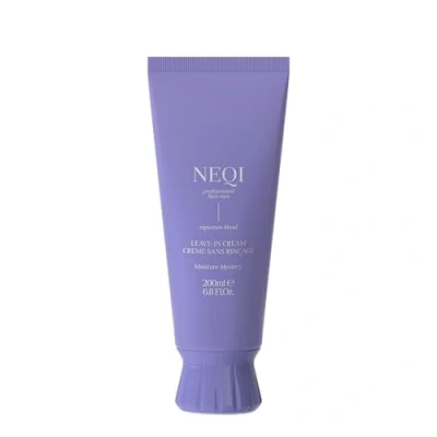 Obrázek NEQI MOISTURE MYSTERY Leave In Cream 200 ml hydratační péče o vlasy s tepelnou ochranou, proti krepatění, veganská, bez sulfátů, pro všechny typy vlasů, profesionální výkon
