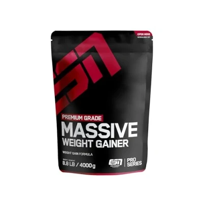 Obrázek ESN Masivní Weight Gainer, čokoládový krém, 4 kg, ideální pro hmotnostní fázi, až 536 kcal na porci, prášek tvorbu hmoty a přibývání, testovaná kvalita vyrobeno v Německu