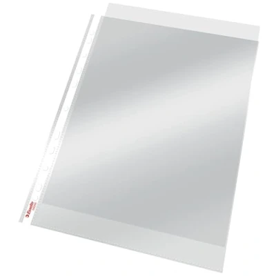 Obrázek Esselte Standardní sada prospektových obalů, 100 kusů, formát A4, bezbarvý s lesklým povrchem, horní otvor, PP fólie 0,055 mm, 56066