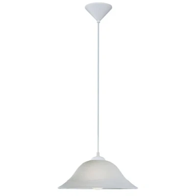 Obrázek EGLO závěsné svítidlo Albany, závěsná lampa s 1 žárovkou klasická, z plastu a alabastrové sklo v bílé barvě, na jídelní stůl, kuchyňská objímkou E27