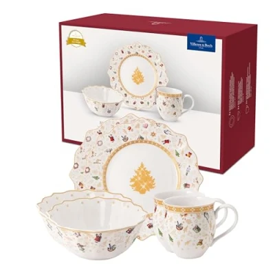 Obrázek Snídaňová sada Villeroy &amp; Boch Toys Delight, pro 2, 6dílná, vánoční nádobí 2 osoby z jubilejní edice, porcelán, bílá / barevná