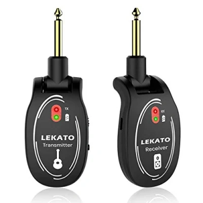 Obrázek LEKATO Kabelloses Gitarrensystem Drahtloser Gitarrensender und empfänger Wiederaufladbares Gitarren Funksystem Hochfrequenz der kabellosen Gitarre für E Gitarrenbass geeignet