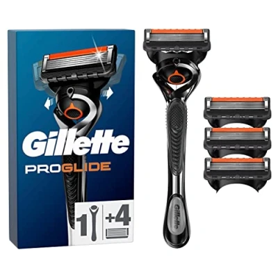 Obrázek Gillette ProGlide holicí strojek na mokré holení pánský, + 4 žiletky s 5násobnou čepelí, dárek pro muže