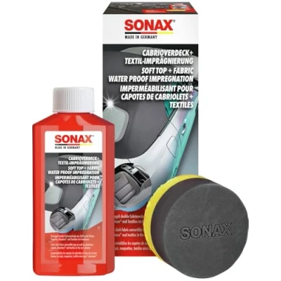 Obrázek SONAX kabrioletový potah + impregnace textilu (250 ml) oživení barvy a ochrana před opětovným znečištěním textilních krytů č. výr. 03101410
