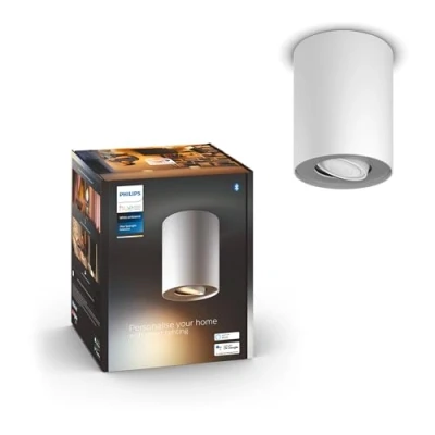 Obrázek Philips Hue White Ambiance Pillar 1 bodové rozšíření, vč. LED žárovky GU10, lze ovládat pomocí aplikace, kompatibilní s Amazon Alexa (Echo, Echo Dot), bílá, nová generace