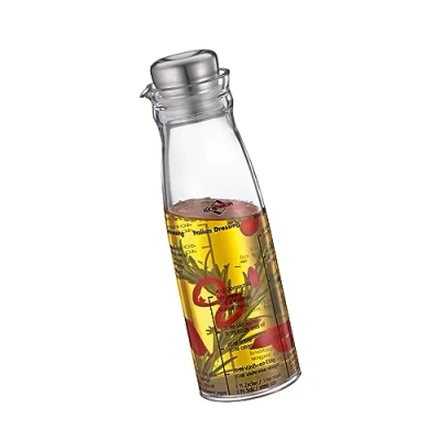 Obrázek Küchenprofi Dressing Shaker 250 ml z plastu s víkem ušlechtilé oceli odměrka výlevkou a recepty na salátový dresink, stříbrná / průhledná