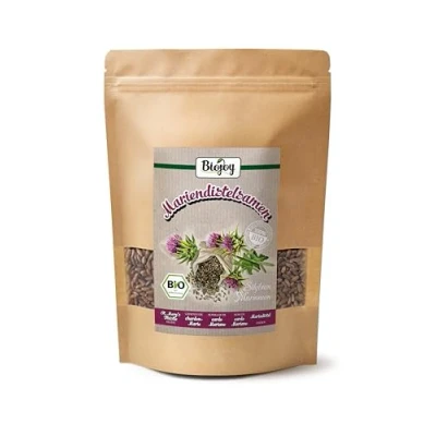Obrázek Biojoy Bio semena bodláka celá (500 g), ideální pro ostropestřec mariánský čaj (Silybum marianum)